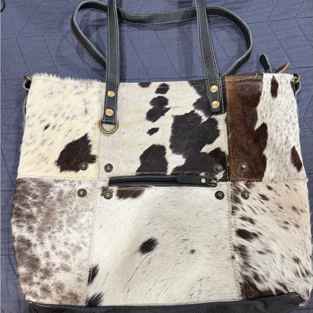 MYRA Patchwork Cowhide Tote Bag